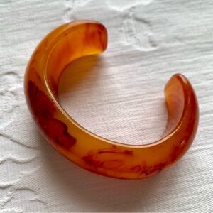 Vintage Bakelite Cuff Bracelet Mottled Apple Juice